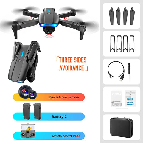 E99 K3 Pro HD 4k Dual Cam Foldable Mini RC Drone - Aerial Photo Quadcopter Toy