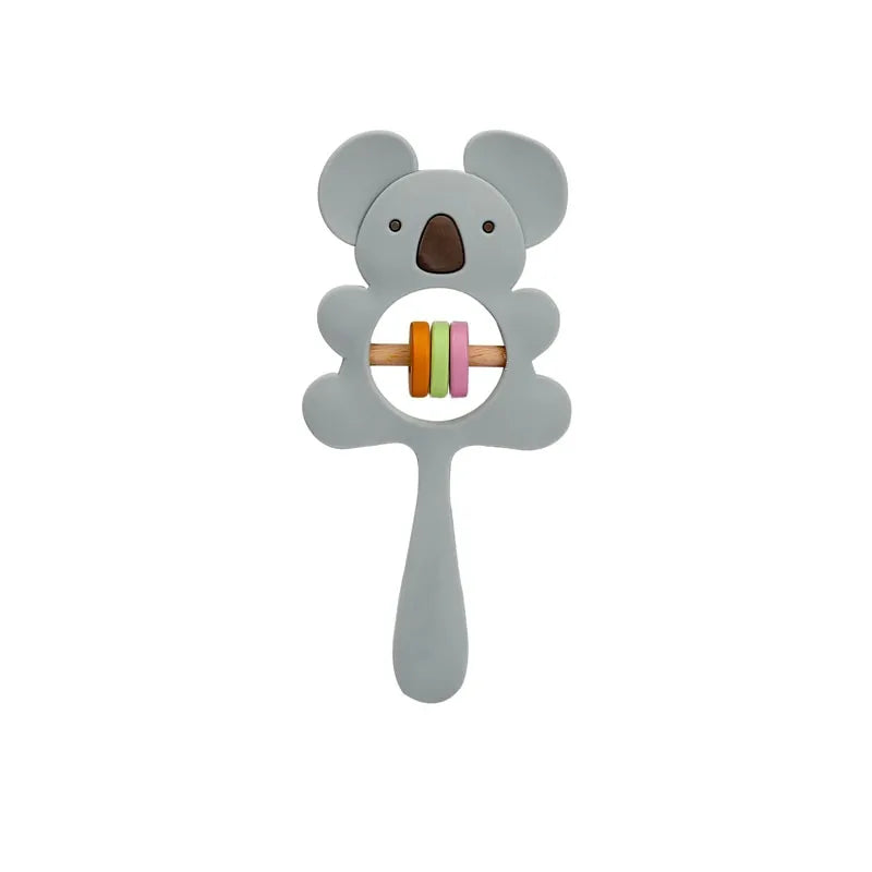 Koala & Elephant Silicone Teether Handbell Rattles