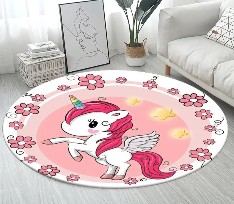 3D Unicorn Cartoon Area Rug