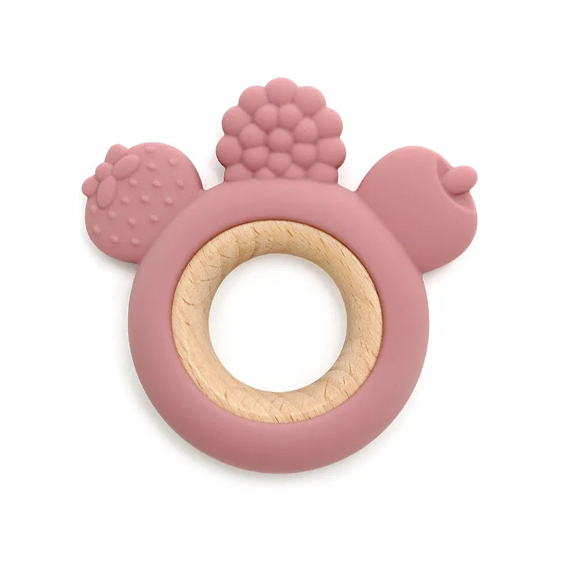 Rudder-Shape Silicone & Wooden Teether Toy