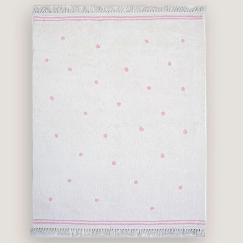 Soft Tassel Children's Carpet - Large Polka Dots Area Rug