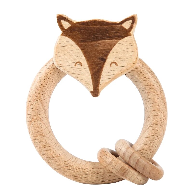 Wooden Baby Rattle & Teether