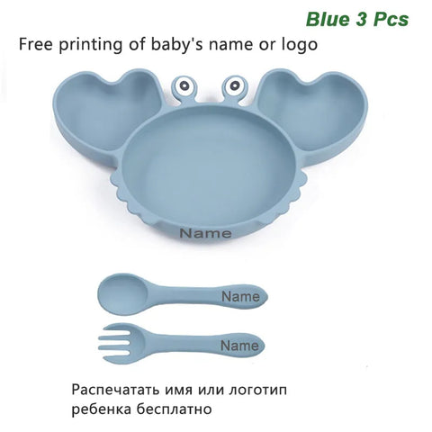 Personalized Baby Crab Plate Set 