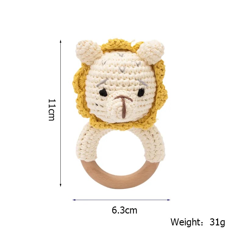 Crochet Animal Wooden Teether & BPA