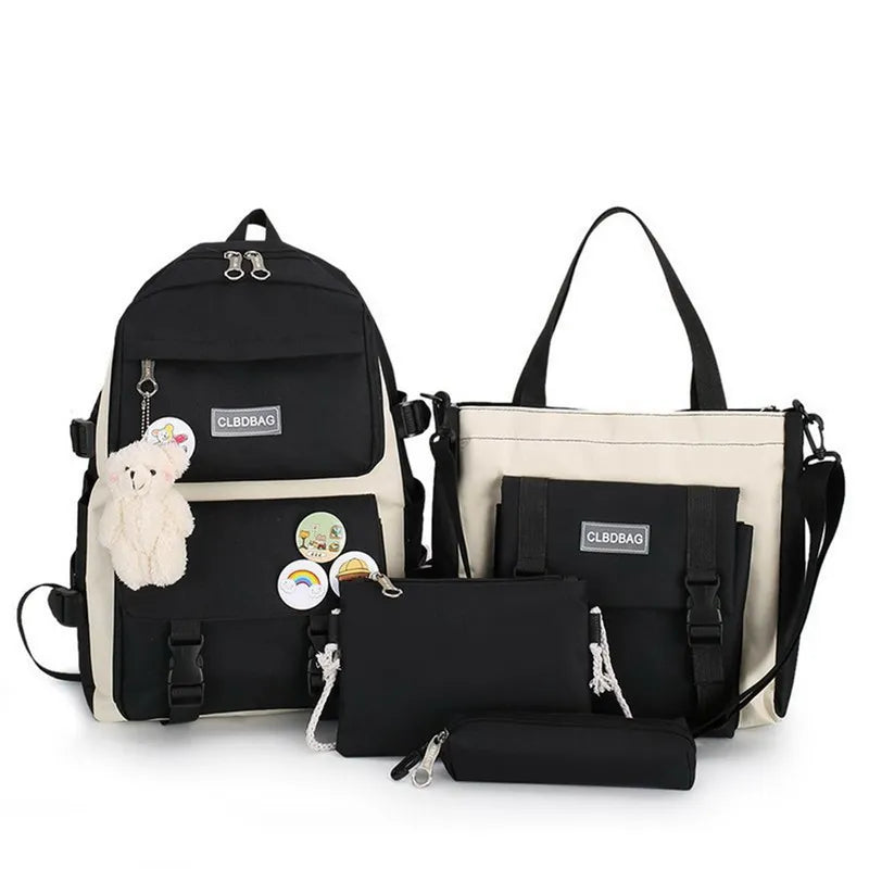 5Pc Harajuku Kawaii School & Laptop Bag Set