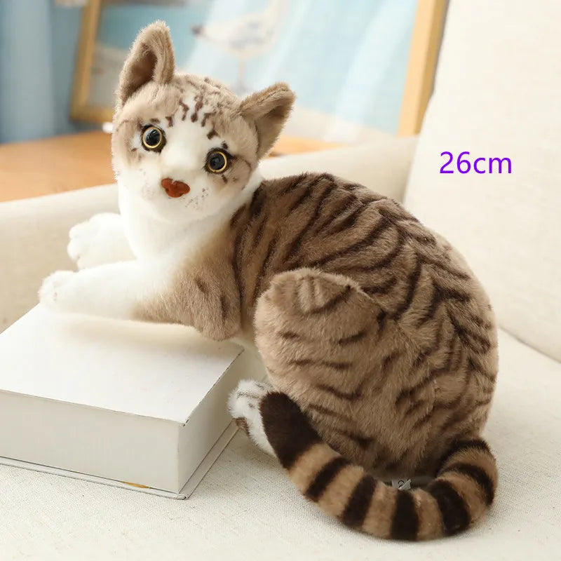 Lifelike Siamese & American Shorthair Plush Cats