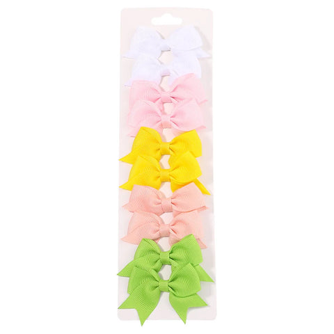10Pc Cute Bowknot Clips Set for Girls