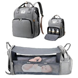 Gray multi-functional backpack