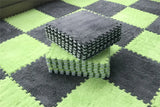 Green and gray checkered foam puzzle mat