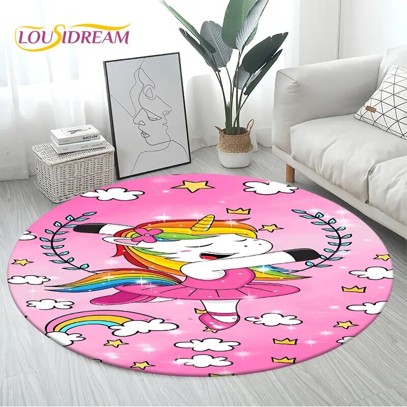 3D Unicorn Cartoon Area Rug