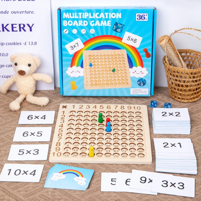 Wooden Montessori Multiplication Board Game