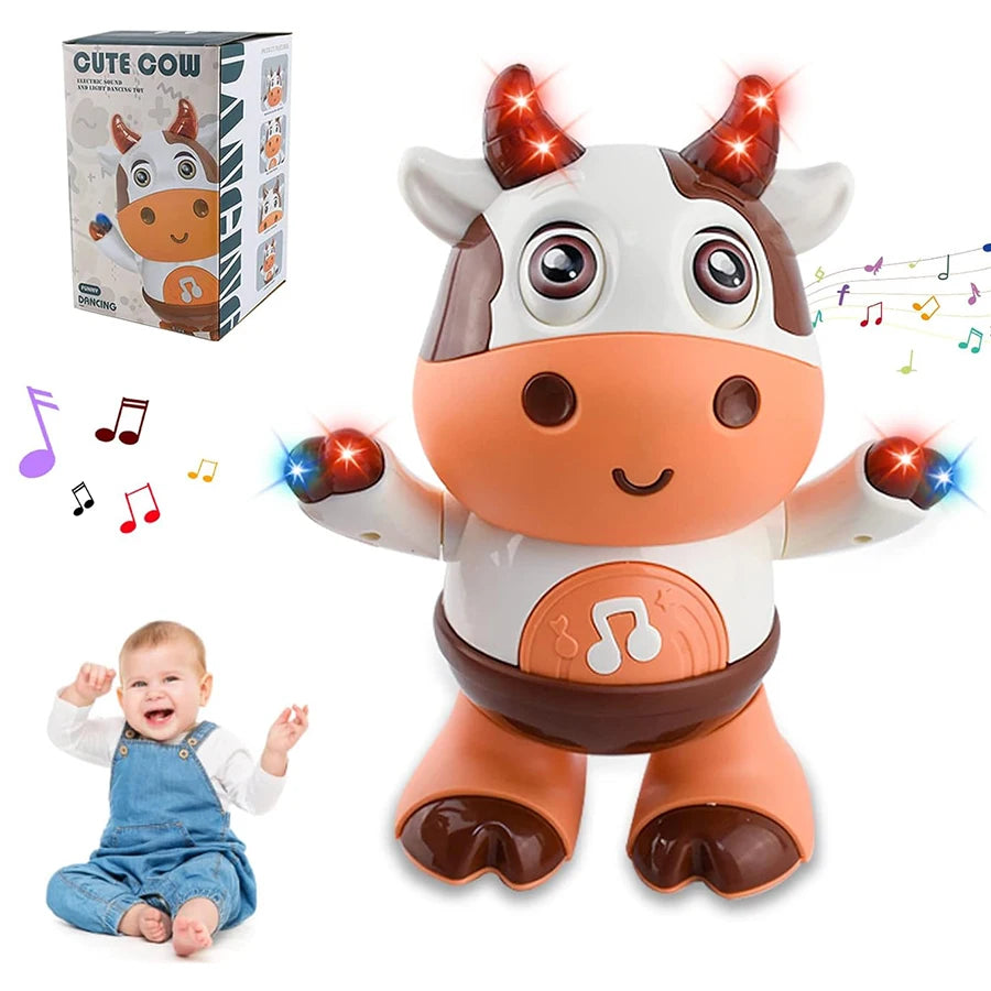 Baby Dancing Cow Toy - Electric Music Plush Cow with Funny Songs and Moves, Baby Interactive Baby Toys, Cute Toddler Christmas G