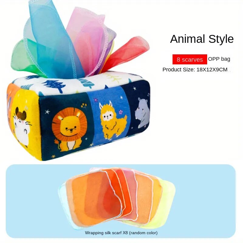 Montessori Magic Tissue Box - Sensory & Learning Toy for Baby Finger Exercise