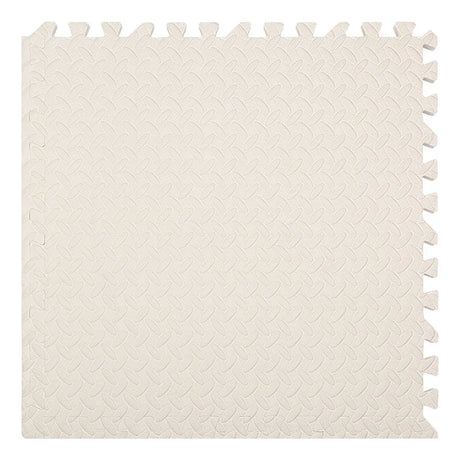 White textured rug with tassels on a white background