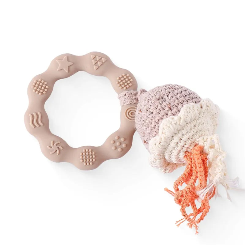 1PC Crochet Bear Rattle & Teether Bracelet for Babies Success