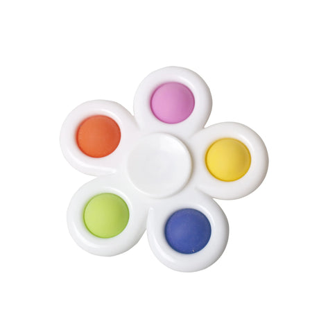 Fidget spinner with colorful buttons on a white background