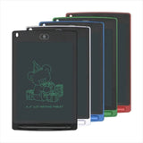 Set of colorful LCD writing tablets with a black tablet featuring a bear illustration.