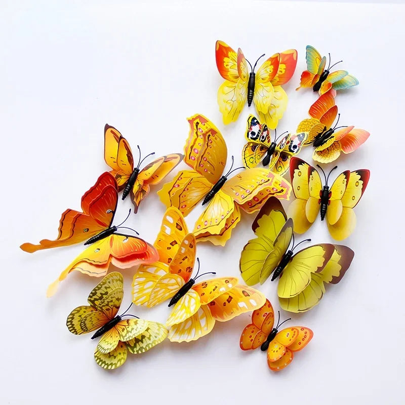 12pc 3D Double Layer Butterflies 