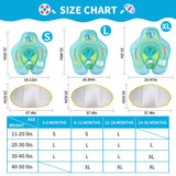 Size chart for children's inflatable swim boat with dimensions and weight ranges.