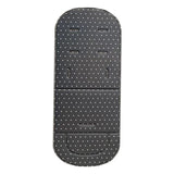Black car seat cover with white polka dots