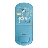 Blue children's wallet with a giraffe illustration