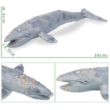 Gray shark toy with measurements 