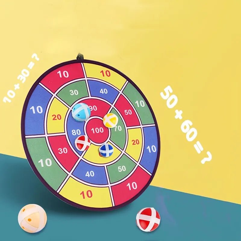 Colorful dartboard with darts