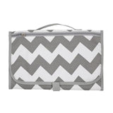 Gray and white chevron patterned bag