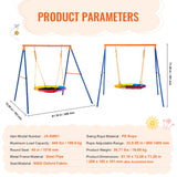 Children's swing set with product parameters 