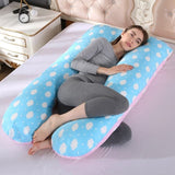 Sleeping Support Pillow For Pregnant Women - Blue-pink Cloud image