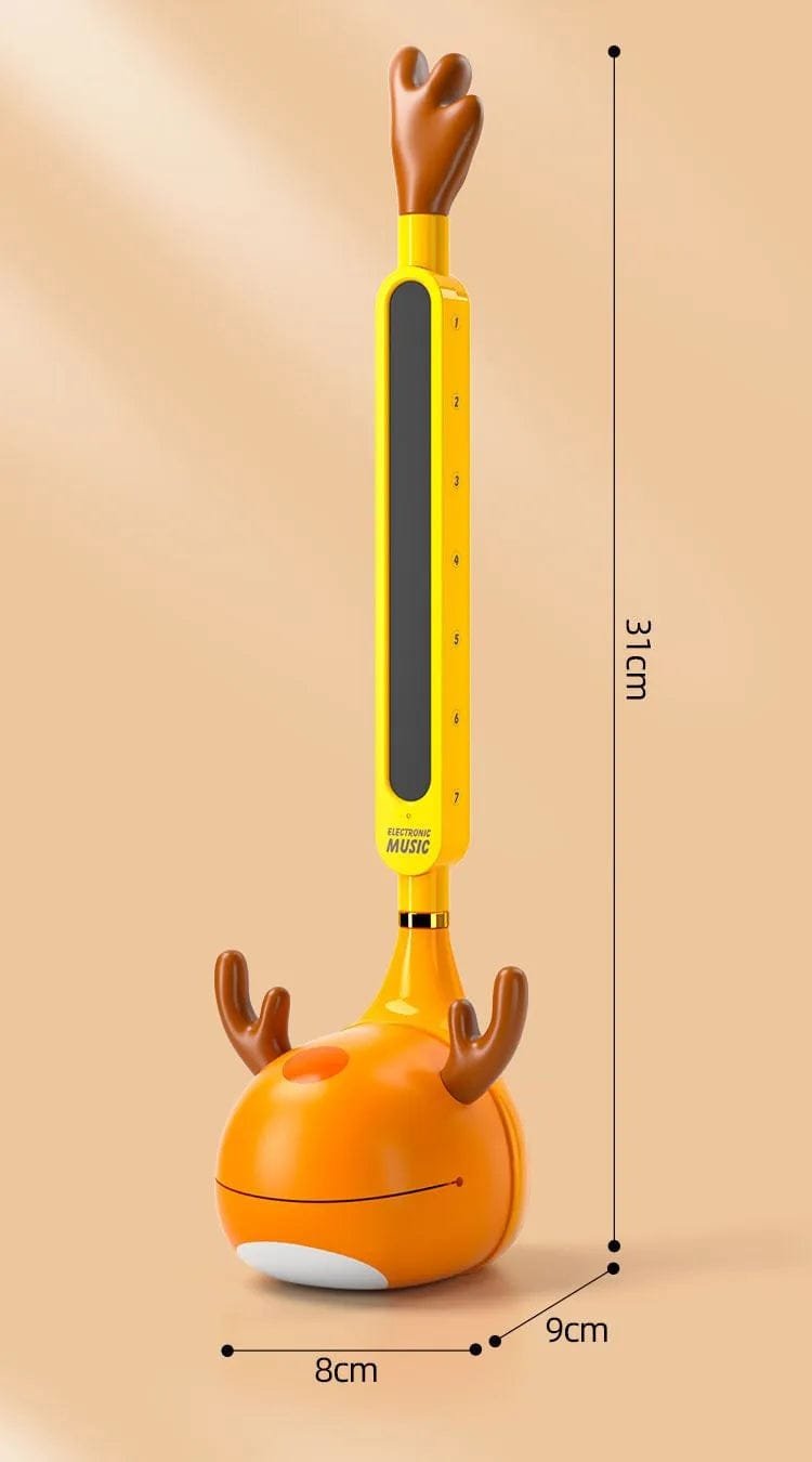 Yellow and orange toy with antlers