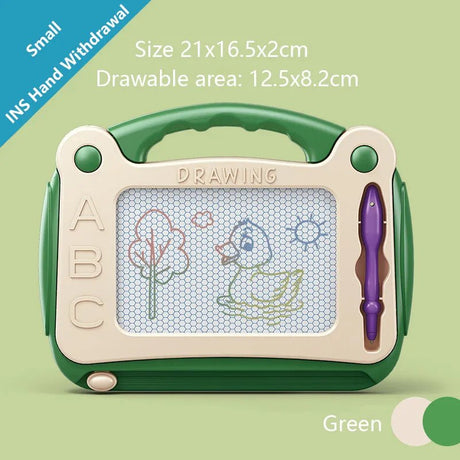 Green drawing board with handle and stylus