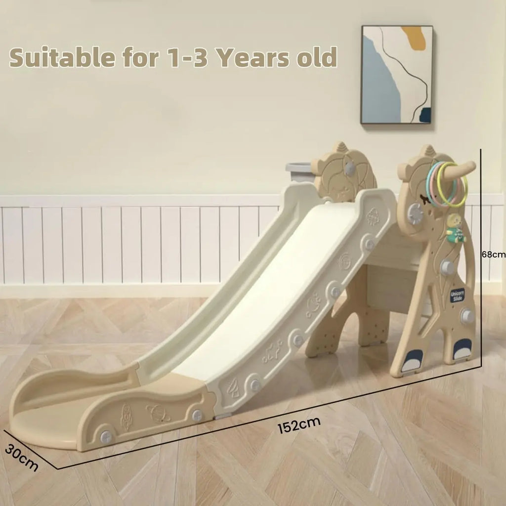 Children's slide with measurements and suitability for the age group.