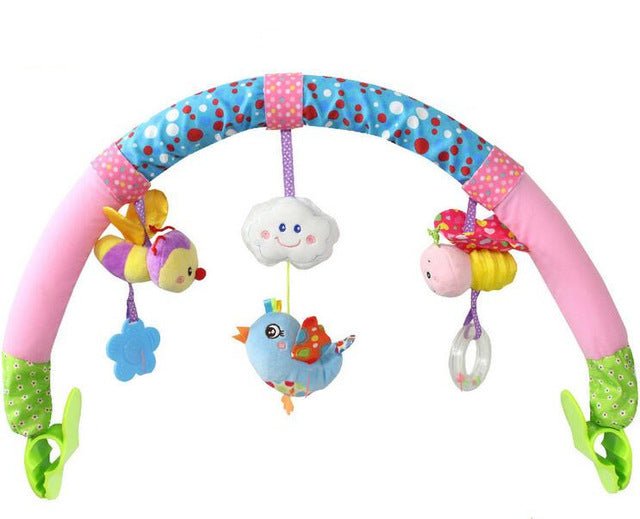 Colorful baby arch toy with hanging plush toys 