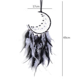 Black and white dreamcatcher with measurements 