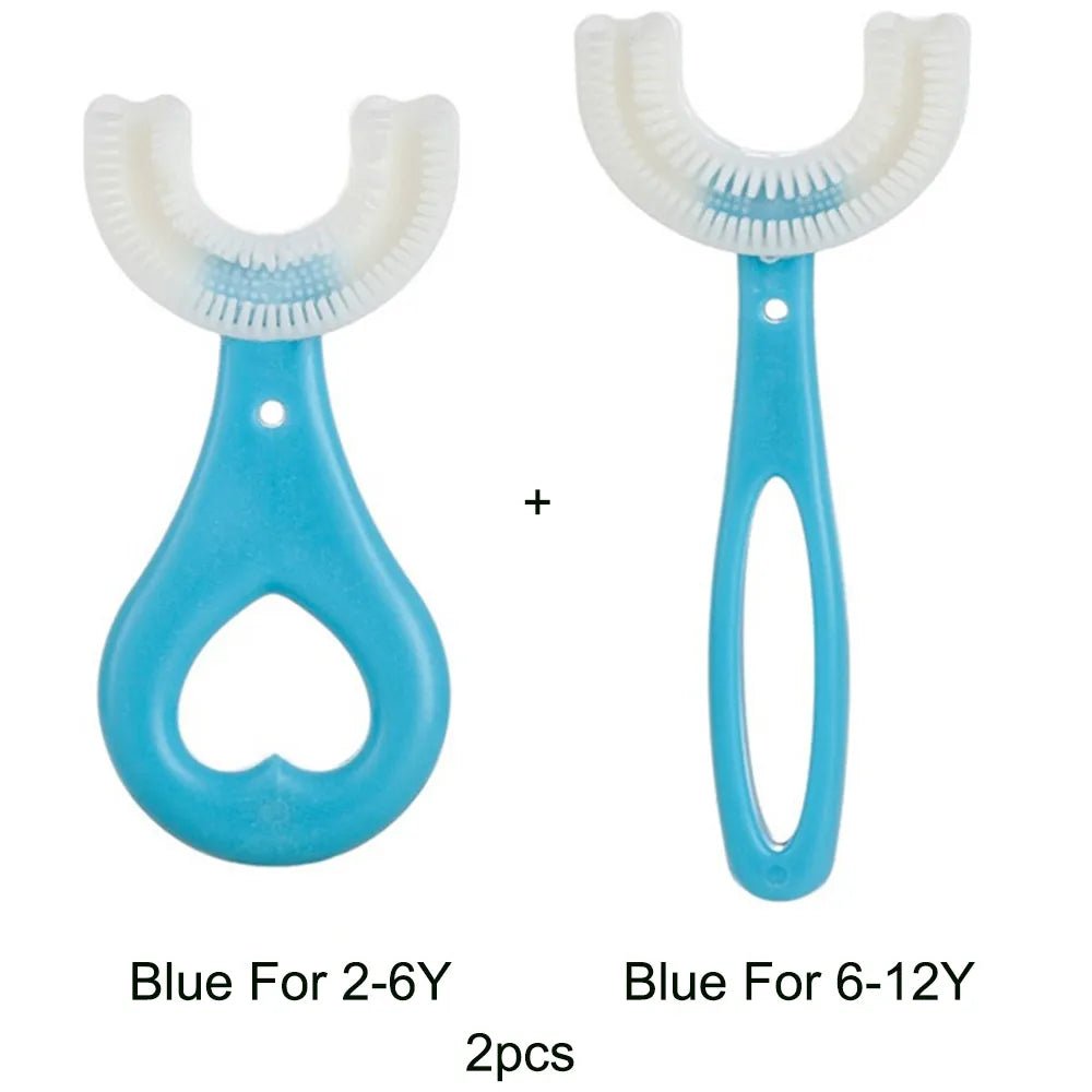 360-Degree U-Shaped Children's Toothbrush - Silicone Teeth Cleaner - Purple image