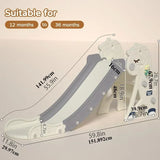 Measurement chart for a children's slide with dimensions labeled.