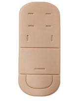 Beige car seat cover with multiple straps 
