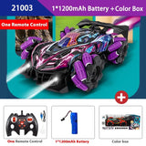 Toy car with remote control, battery, and color box.