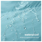 Waterproof material with water droplets and splashes