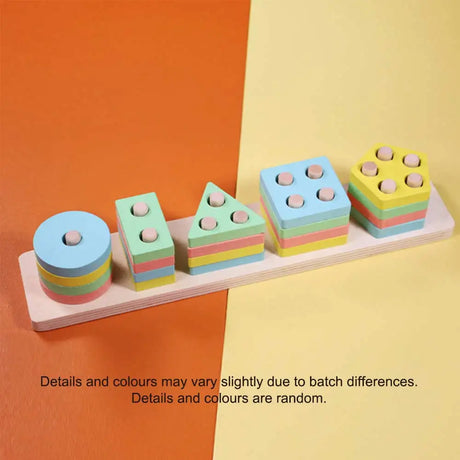 Set of colorful geometric blocks.