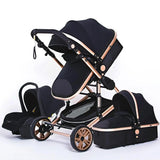 Multifunctional 3-in-1 Baby Stroller: Luxury High Landscape Folding Carriage image 9