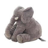 Plush elephant toy on a white background