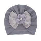 Shiny Rhinestone Bowknot Baby Turban - Soft Cotton Cap - 10 image