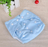 Washable Reusable Nappies Grid/Cotton Training Pant Cloth Diaper - Blue image