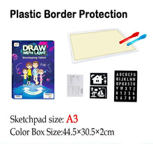 A3 Luminous Drawing Board gift set with accessories for kids art and learning activities.