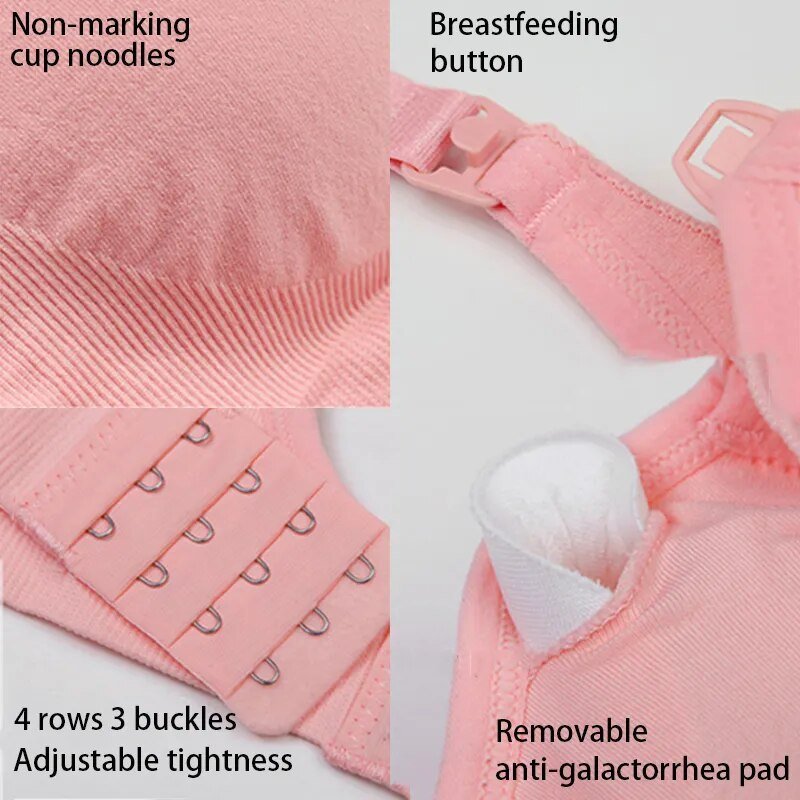 3pc Maternity Nursing Bra Set - Seamless, Breathable Cotton image 4