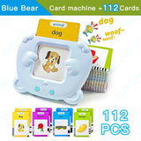 Blue Bear card machine with educational cards on a white background