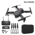 Black drone with accessories on a white background