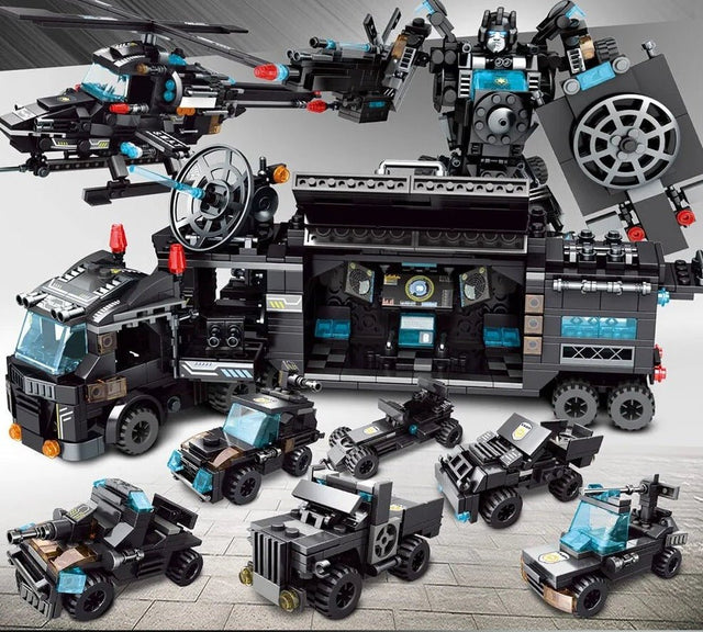 City Police HQ Building Blocks - SWAT & WW2 Figures for Kids image 0